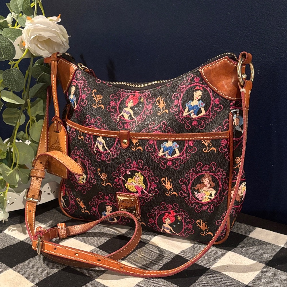 Dooney & Bourke Black and Brown Princess Shoulder Bag